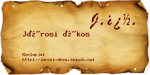 Járosi Ákos névjegykártya